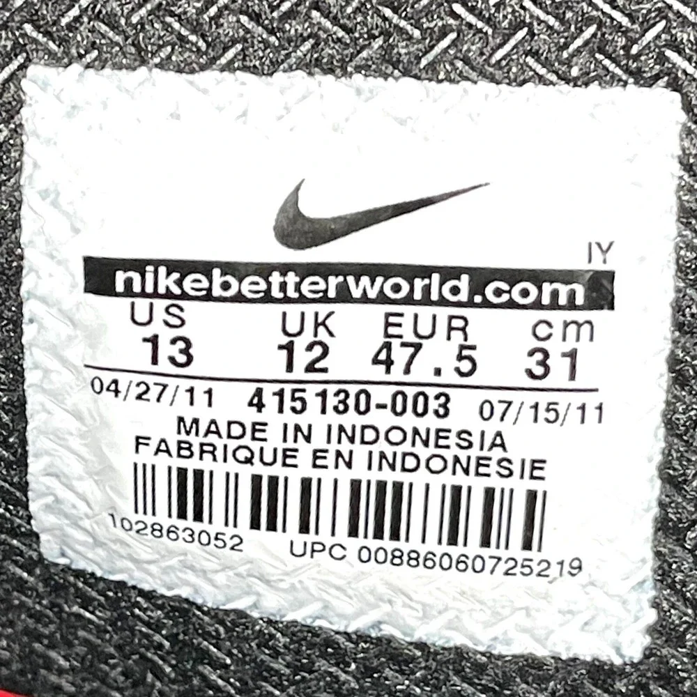 Nike 5 Bomba Mens Size 13 Soccer Football Shoes Black Gray Red 415130-003